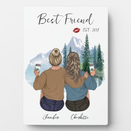 Personalisiert Best Friend Portrait - Individuelle Fotoplatte (Vorderseite)
