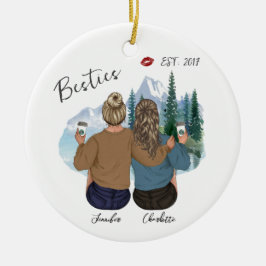 Personalisiert Best Friend Portrait - Individuelle Keramik Ornament