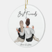 Personalisiert Best Friend Print, Best Friend Gift Keramik Ornament (Links)