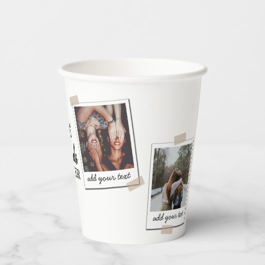 Personalisiert Best Friends 4 Foto Custom Collage Pappbecher (Rückseite)