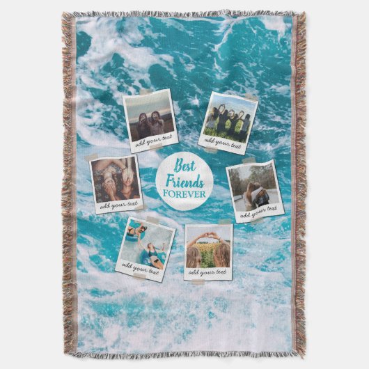 Personalisiert Best Friends 6 Foto Custom Collage Decke (Vorderseite Vertikal)
