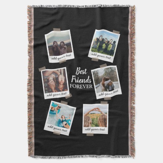 Personalisiert Best Friends 6 Foto Custom Collage Decke (Vorderseite Vertikal)