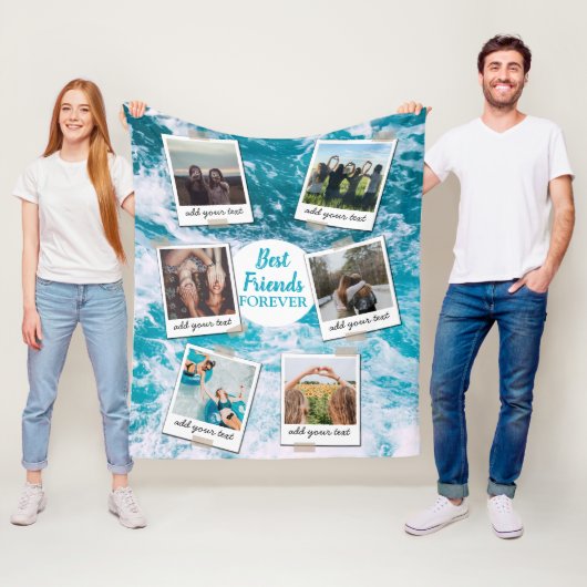 Personalisiert Best Friends 6 Foto Custom Collage Fleecedecke (Beispiel)