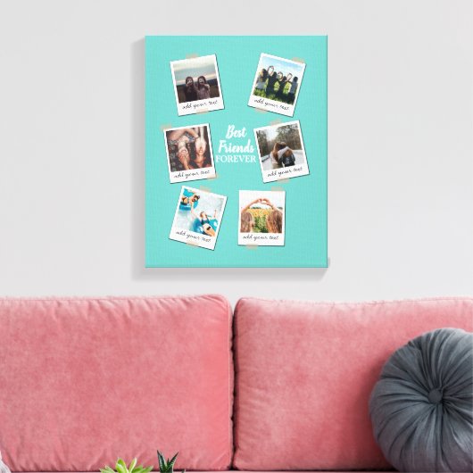 Personalisiert Best Friends 6 Foto Custom Collage Leinwanddruck (Insitu (Wohnzimmer))