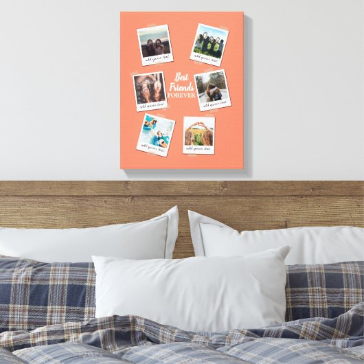 Personalisiert Best Friends 6 Foto Custom Collage Leinwanddruck (Insitu (Schlafzimmer))