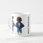 Personalisiert Best Friends Aries Leo Girl Kaffeetasse (Vorderseite Links)