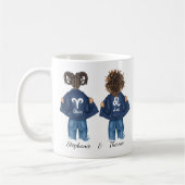 Personalisiert Best Friends Aries Leo Girl Kaffeetasse (Links)