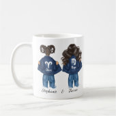 Personalisiert Best Friends Aries Virgo Girl Jean Kaffeetasse (Links)
