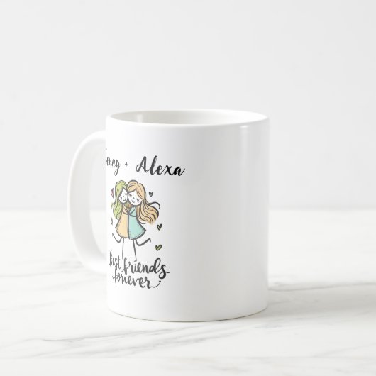 Personalisiert Best Friends Forever Tasse - BESTE  (Vorderseite Links)