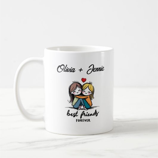 Personalisiert Best Friends Forever Tasse - BESTE (Links)