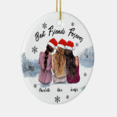 Personalisiert Best Friends Forever Weihnachten Keramik Ornament (Rechts)