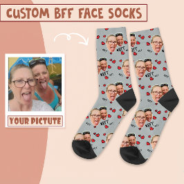 Personalisiert Best Friends Foto - Gesicht auf Gra Socken