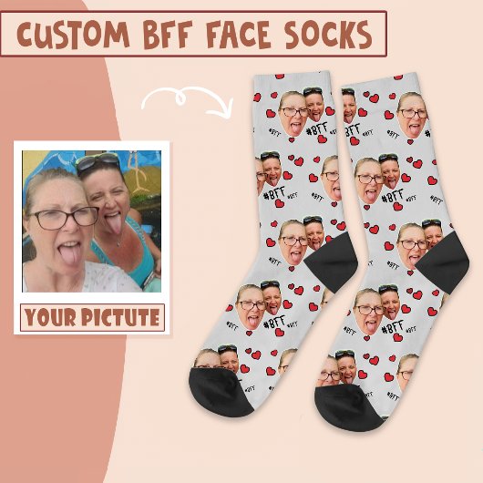 Personalisiert Best Friends Foto - Gesicht auf Gra Socken