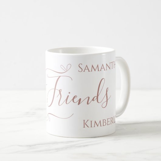 Personalisiert Best Friends Minimal Modern Kaffeetasse (VorderseiteRechts)