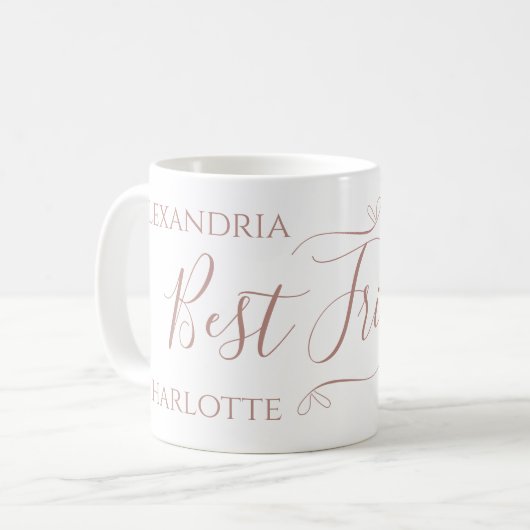 Personalisiert Best Friends Minimal Modern Kaffeetasse (Vorderseite Links)