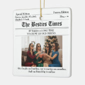 Personalisiert Best Friends Newspaper 2 Foto Keramikornament (Links)