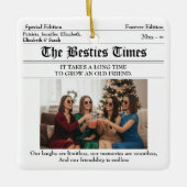 Personalisiert Best Friends Newspaper 2 Foto Keramikornament (Vorderseite)
