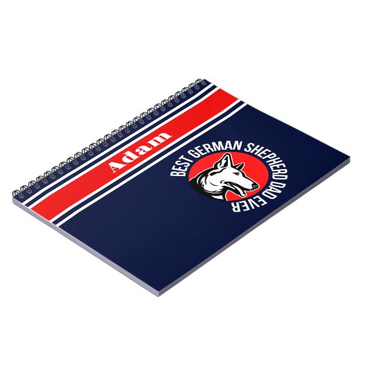 Personalisiert Best German Shepherd Vater Ever Notizblock (Linke Seite)