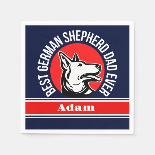 Personalisiert Best German Shepherd Vater Ever Serviette (Vorderseite)