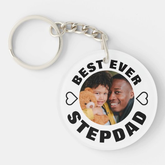 Personalisiert Best je Stepdad | Foto Schlüsselanh Schlüsselanhänger (Vorderseite)