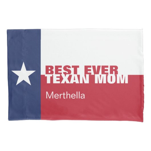 Personalisiert BEST JE TEXAN-MAMA Kissenbezug (Vorderseite)