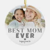 Personalisiert Best Mama 2 Foto Weihnachten Keramik Ornament (Vorne)