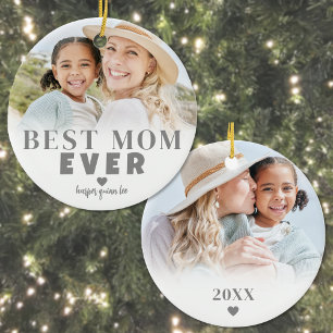 Personalisiert Best Mama 2 Foto Weihnachten Keramik Ornament