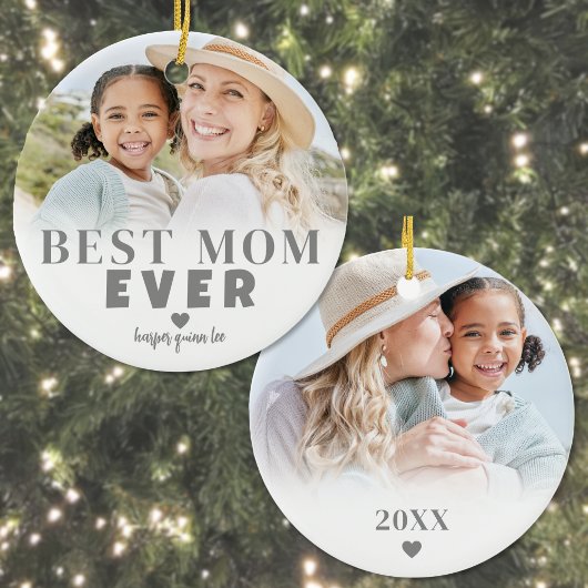 Personalisiert Best Mama 2 Foto Weihnachten Keramik Ornament
