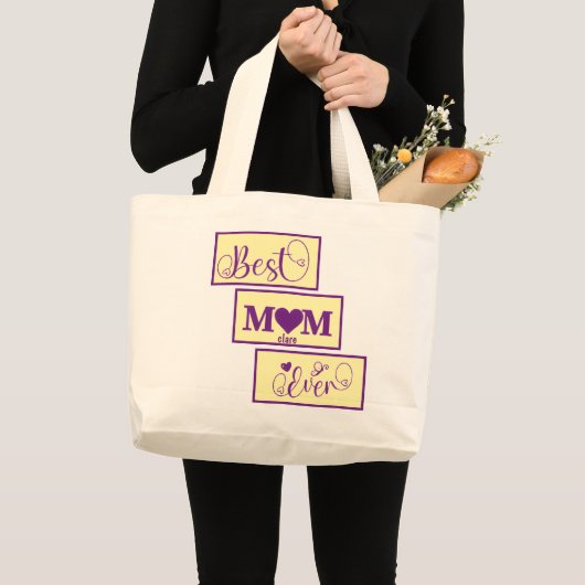 Personalisiert BEST MAMA JE 14 Script Große Tasche (Vorderseite (Produkt))