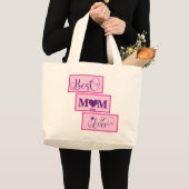 Personalisiert BEST MAMA JE 15 Script Große Tasche (Vorderseite (Produkt))
