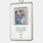 Personalisiert Best Sister Foto Christmas Rahmen-Ornament Silber (Links)