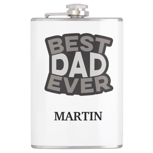 Personalisiert BEST VATER JE Flachmann (Vorderseite)