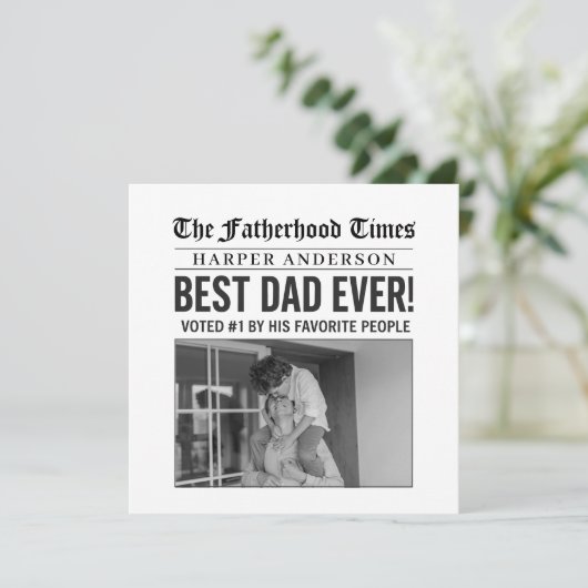 Personalisiert Best Vater je Zeitung Foto (Stehend Vorderseite)
