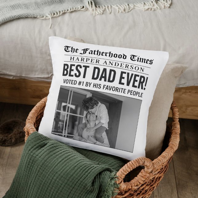 Personalisiert Best Vater je Zeitung Foto Kissen (Von Creator hochgeladen)