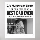 Personalisiert Best Vater je Zeitung Foto Poster (Vorne)