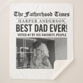 Personalisiert Best Vater je Zeitung Foto Sherpadecke (Vorderseite)