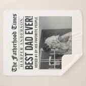 Personalisiert Best Vater je Zeitung Foto Sherpadecke (Vorderseite (Horizontal))