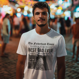 Personalisiert Best Vater je Zeitung Foto T-Shirt