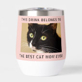 Personalisiert Beste Cat Mama je Foto Rosa (Vorderseite)