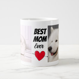 Personalisiert beste Hundemutter zwei Fotos und Te Jumbo-Tasse