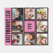 Personalisiert Beste Oma je 8 FotoCollage Fleecedecke (Vorderseite (Horizontal))