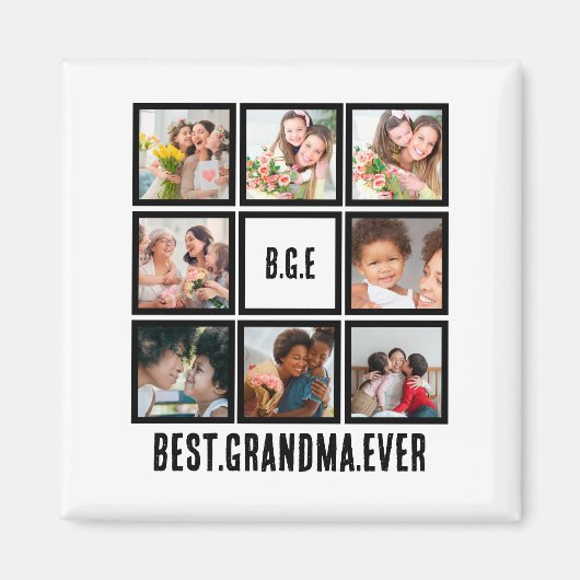 Personalisiert Beste Oma je 8 FotoCollage Magnet (Vorne)