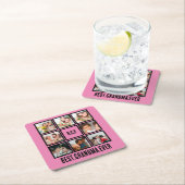 Personalisiert Beste Oma je 8 FotoCollage Rechteckiger Pappuntersetzer (Vor Ort)