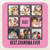 Personalisiert Beste Oma je 8 FotoCollage Rechteckiger Pappuntersetzer (Vorderseite)
