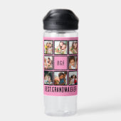 Personalisiert Beste Oma je 8 FotoCollage Trinkflasche (Rückseite)