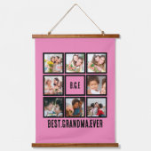 Personalisiert Beste Oma je 8 FotoCollage Wandteppich Mit Holzrahmen (Vorderseite)