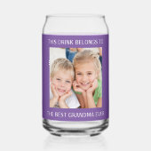 Personalisiert Beste Oma je Foto Lila Dosenglas (Rückseite)