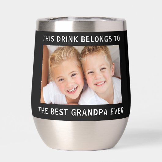 Personalisiert Beste Opa je Foto Schwarz (Rückseite)