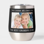 Personalisiert Beste Opa je Foto Schwarz (Vorderseite)