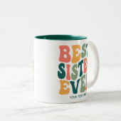 Personalisiert Beste Schwester je farbenfroh Groov Zweifarbige Tasse (VorderseiteRechts)